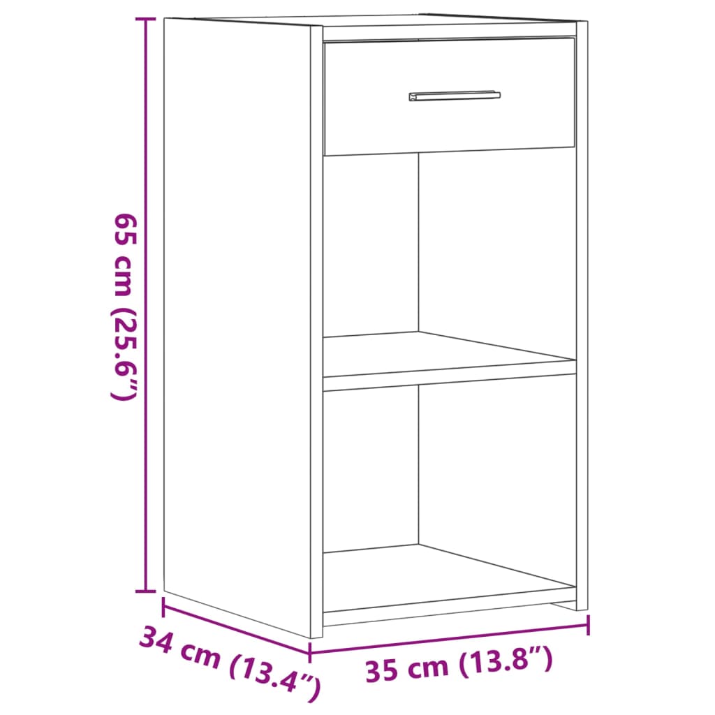 Comodini 2pz Bianchi 35x34x65 cm in Legno Multistrato - homemem39