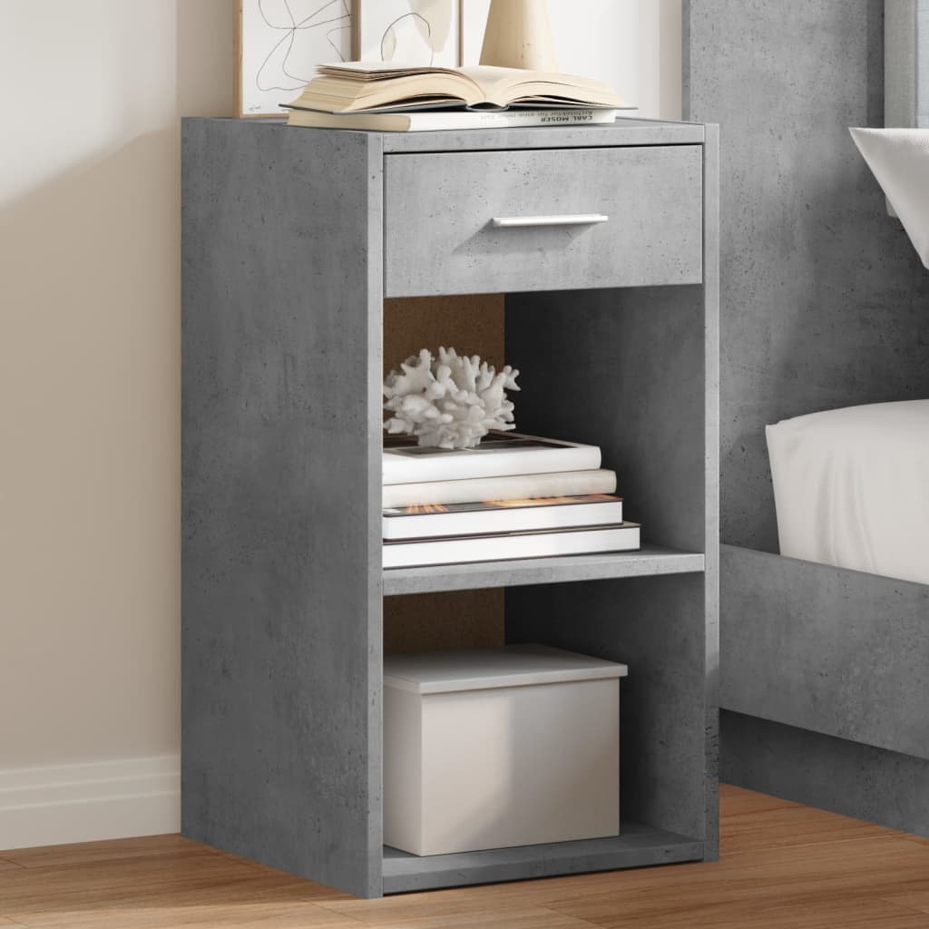 Comodini 2 pz Grigio Cemento 35x34x65 cm in Legno Multistrato - homemem39
