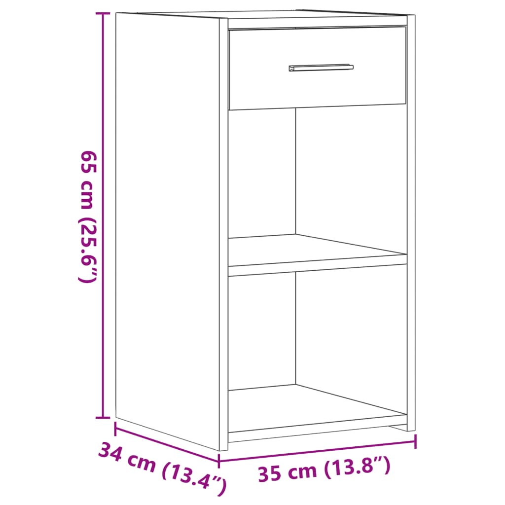 Comodini 2 pz Rovere Fumo 35x34x65 cm in Legno Multistrato - homemem39