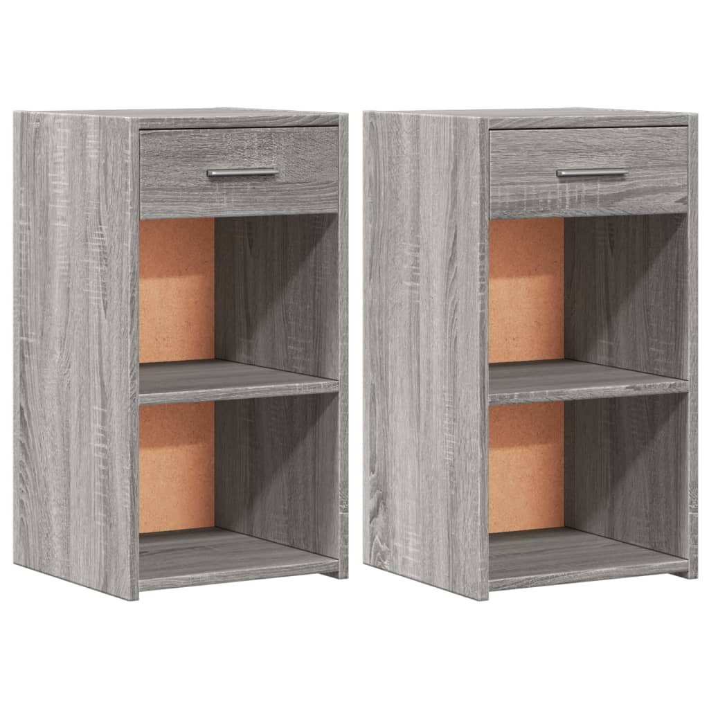 Comodini 2 pz Grigio Sonoma 35x34x65 cm in Legno Multistrato - homemem39