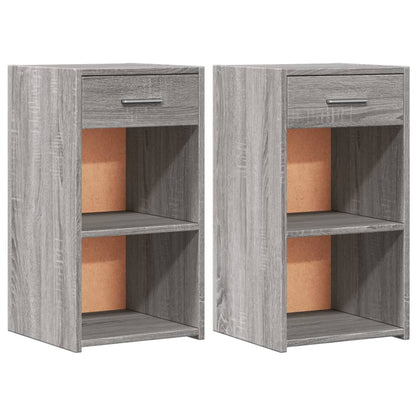 Comodini 2 pz Grigio Sonoma 35x34x65 cm in Legno Multistrato - homemem39