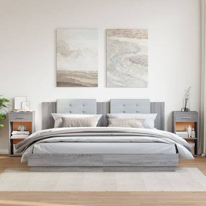 Comodini 2 pz Grigio Sonoma 35x34x65 cm in Legno Multistrato - homemem39