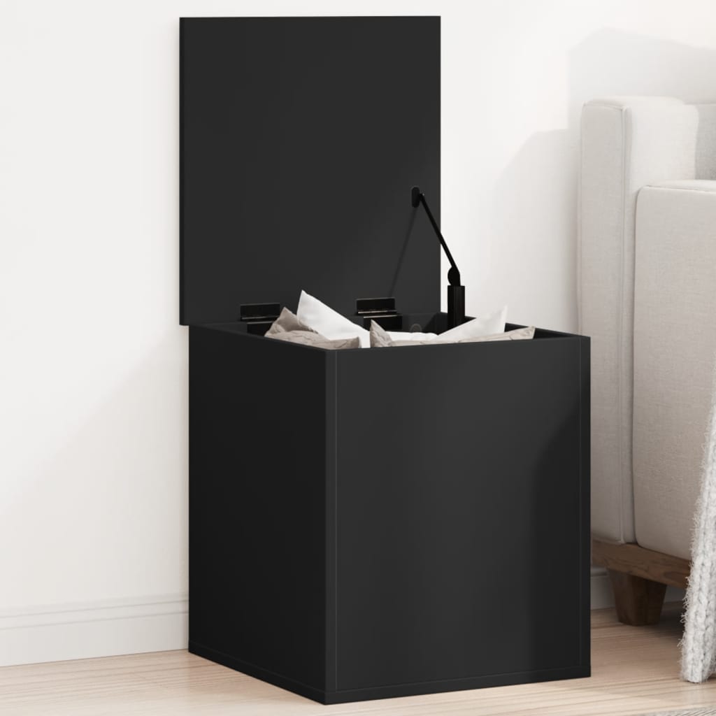 Contenitore Portaoggetti Nero 40x42x46 cm Legno Multistrato - homemem39