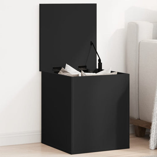 Contenitore Portaoggetti Nero 40x42x46 cm Legno Multistrato - homemem39