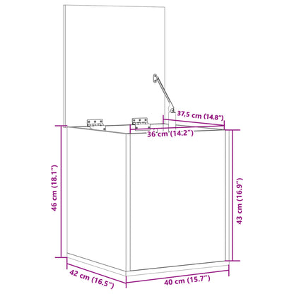 Contenitore Grigio Cemento 40x42x46 cm in Legno Multistrato - homemem39