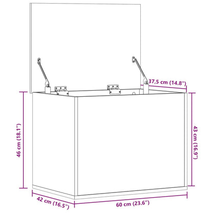 Contenitore Portaoggetti Nero 60x42x46 cm Legno Multistrato