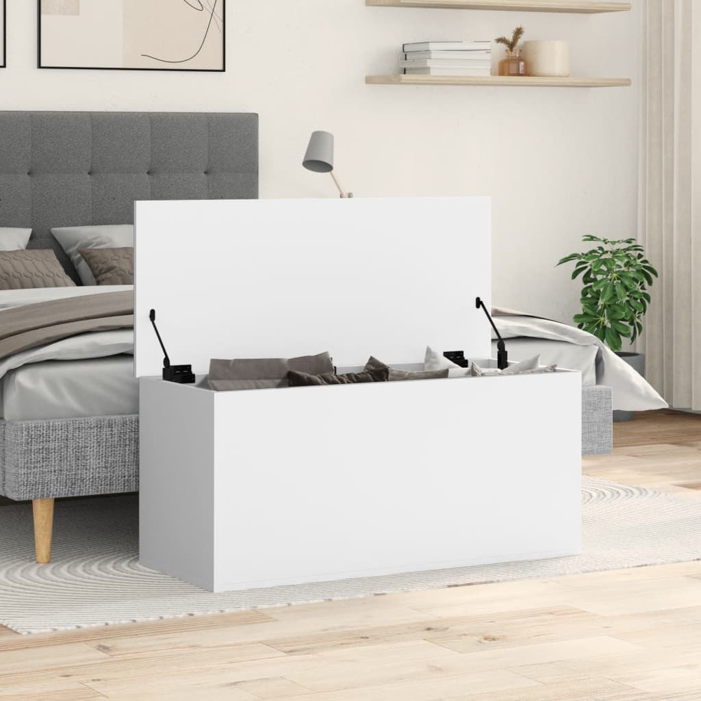 Contenitore Portaoggetti Bianco 100x42x46 cm Legno Multistrato - homemem39