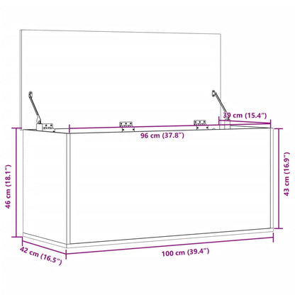 Contenitore Portaoggetti Bianco 100x42x46 cm Legno Multistrato - homemem39