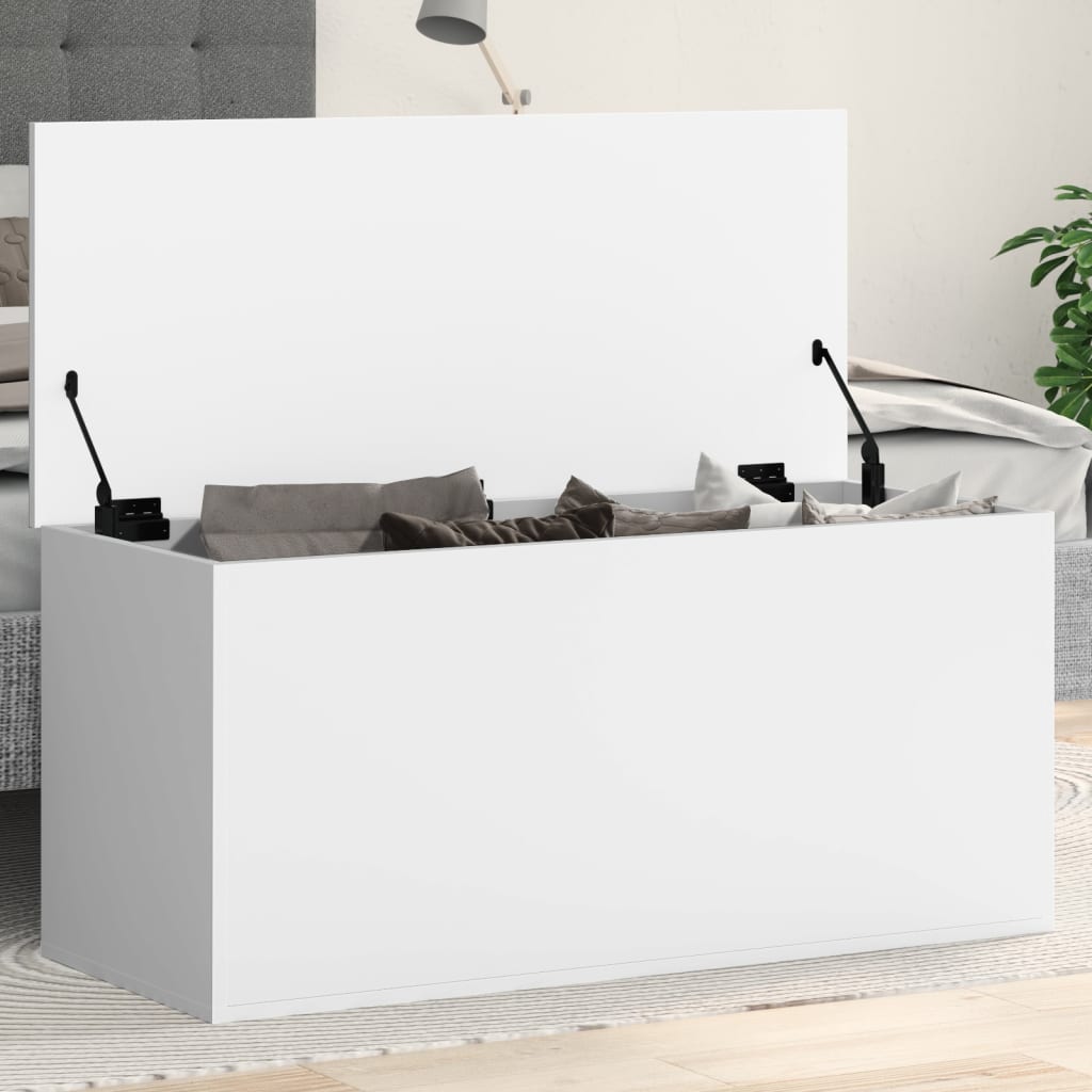Contenitore Portaoggetti Bianco 100x42x46 cm Legno Multistrato - homemem39