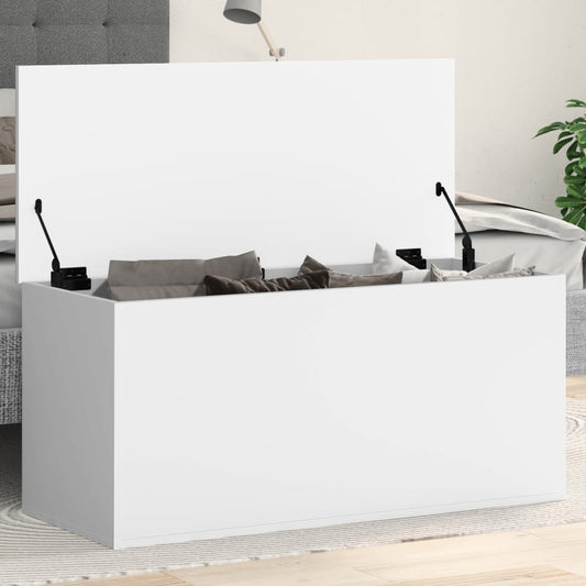 Contenitore Portaoggetti Bianco 100x42x46 cm Legno Multistrato - homemem39