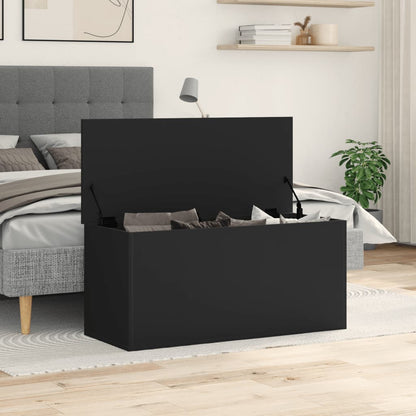 Contenitore Portaoggetti Nero 100x42x46 cm Legno Multistrato - homemem39