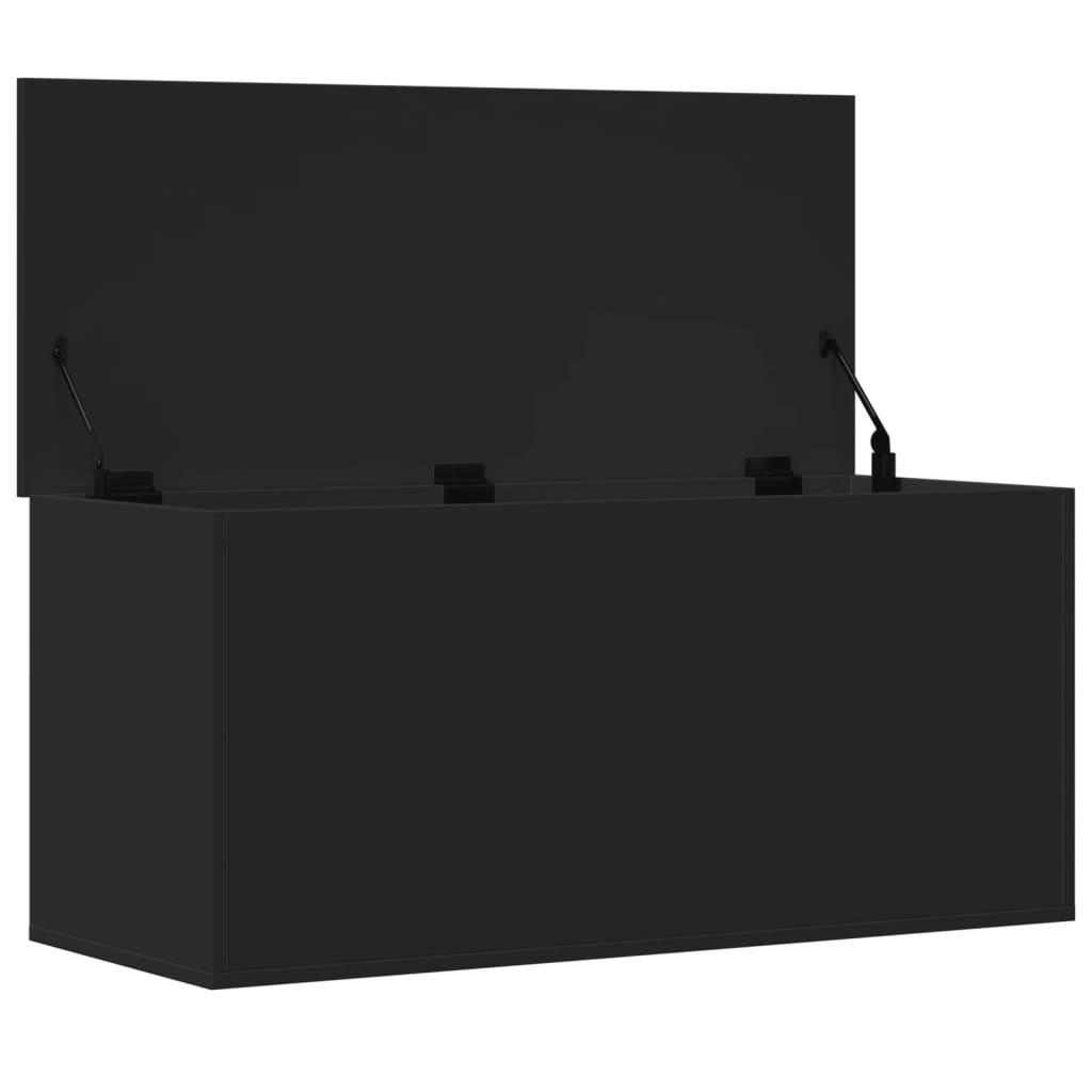 Contenitore Portaoggetti Nero 100x42x46 cm Legno Multistrato - homemem39