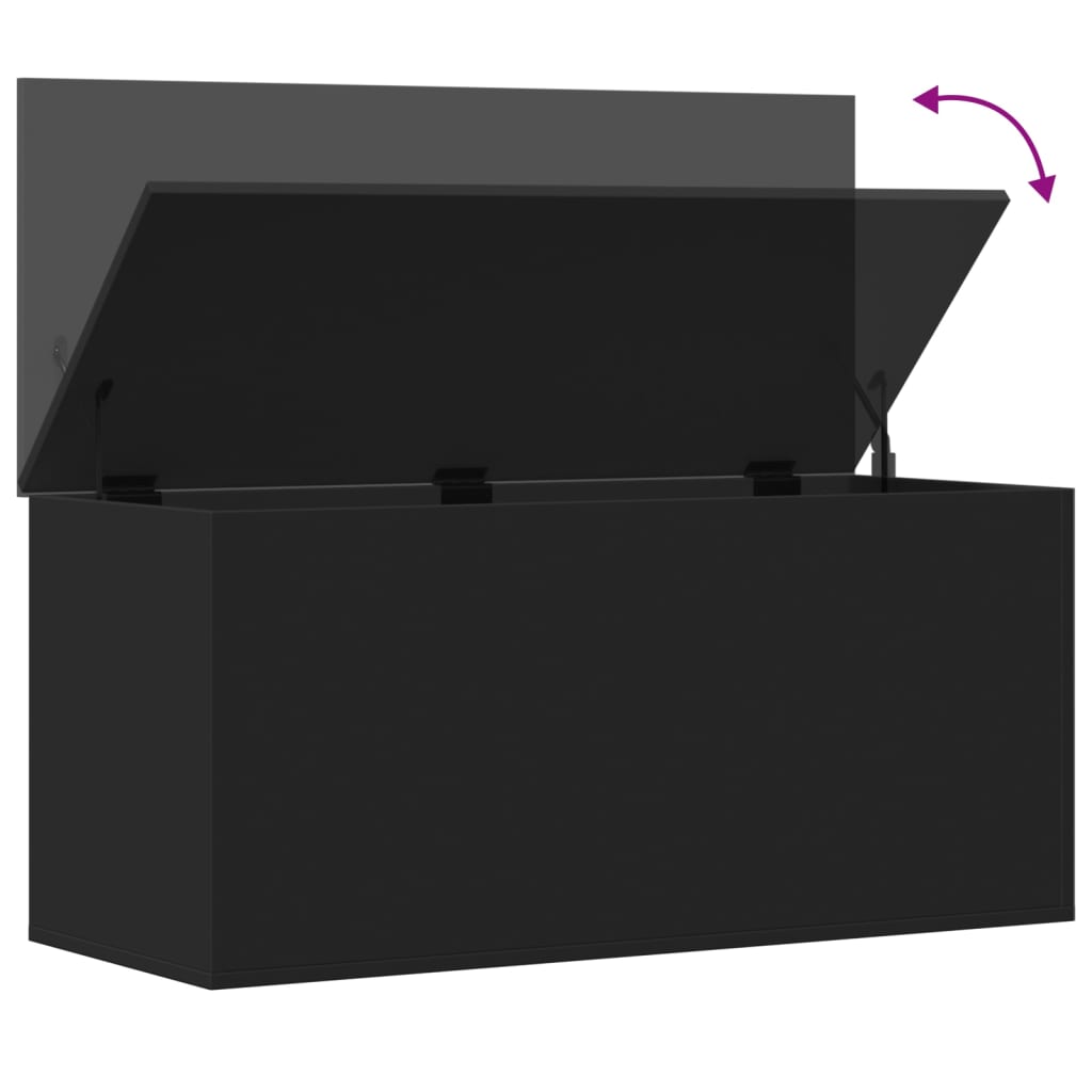 Contenitore Portaoggetti Nero 100x42x46 cm Legno Multistrato - homemem39