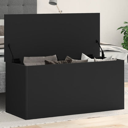 Contenitore Portaoggetti Nero 100x42x46 cm Legno Multistrato - homemem39