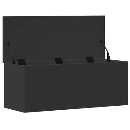 Contenitore Portaoggetti Nero 90x35x35 cm in Truciolato - homemem39