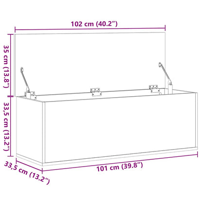 Contenitore Portaoggetti Rovere Fumo 102x35x35 cm in Truciolato