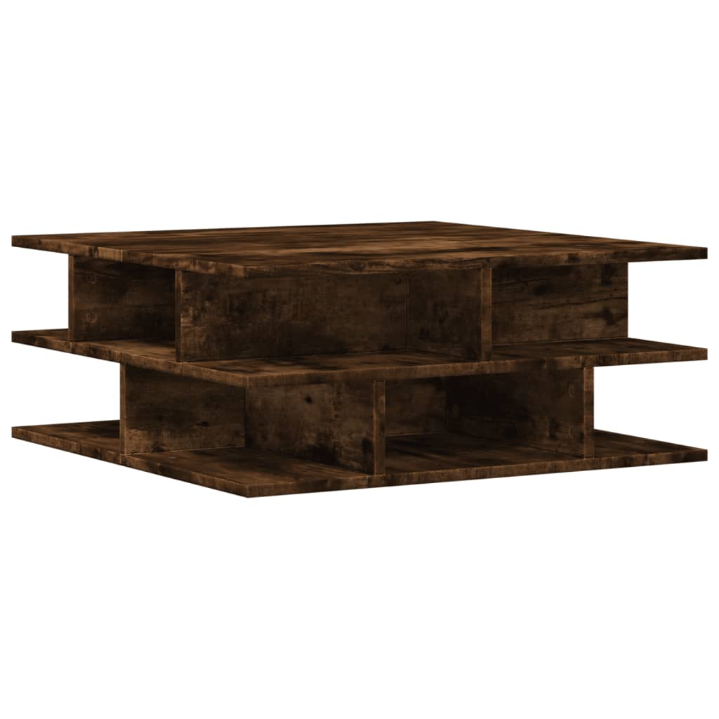 Tavolino da Salotto Rovere Fumo 70x70x29 cm Legno Multistrato | homemem39