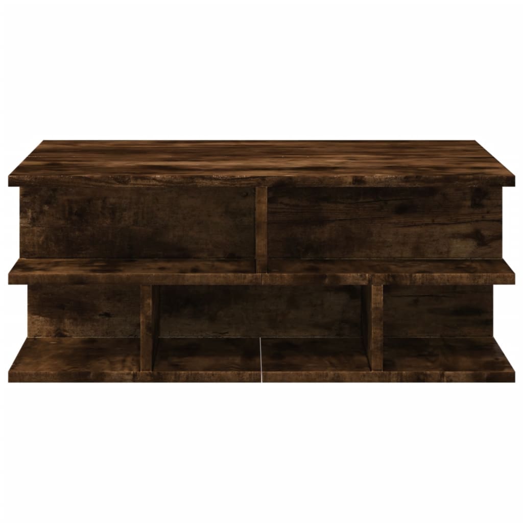 Tavolino da Salotto Rovere Fumo 70x70x29 cm Legno Multistrato | homemem39