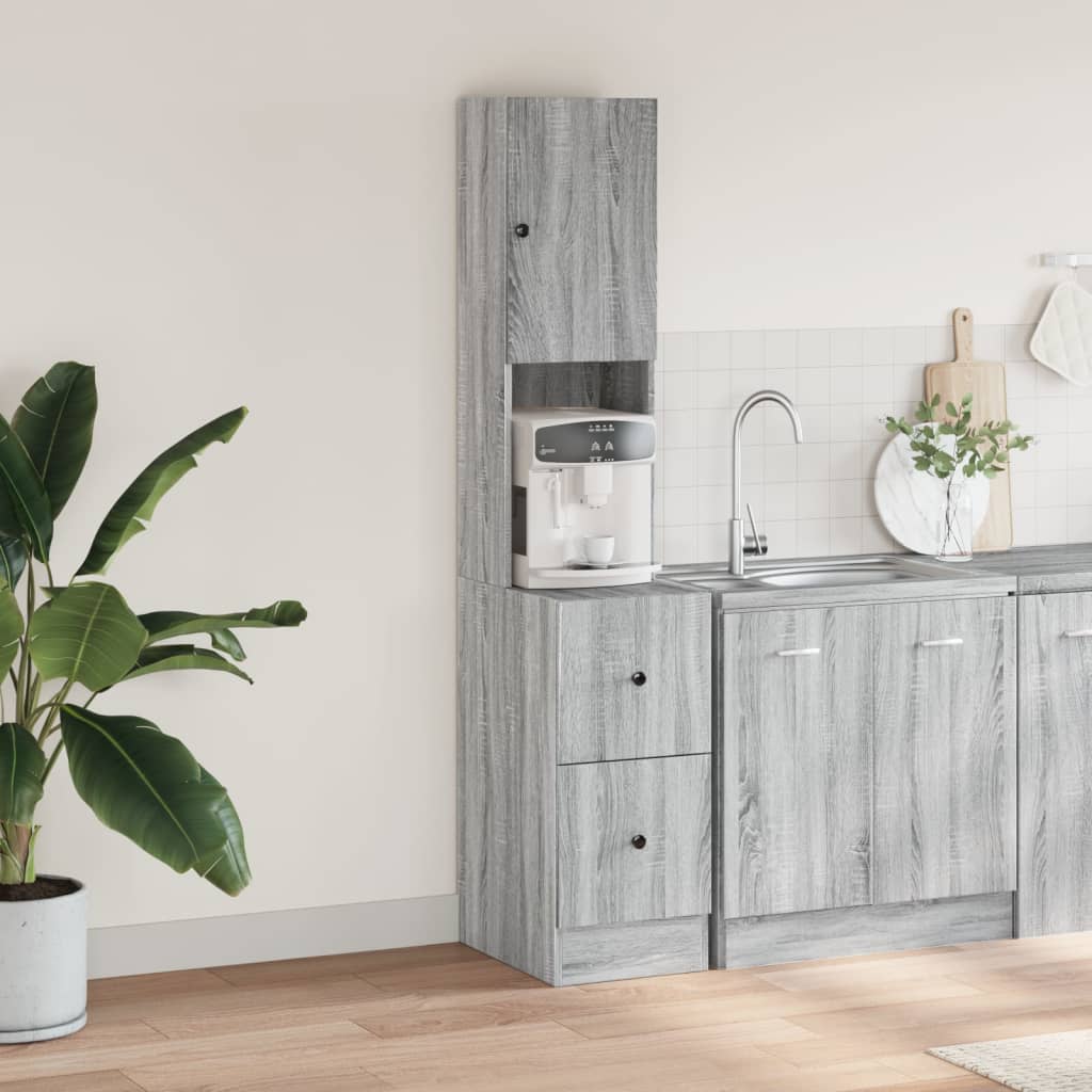 Mobile da Cucina Grigio Sonoma 35x50x180cm in Legno Multistrato | homemem39