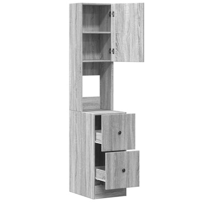 Mobile da Cucina Grigio Sonoma 35x50x180cm in Legno Multistrato | homemem39