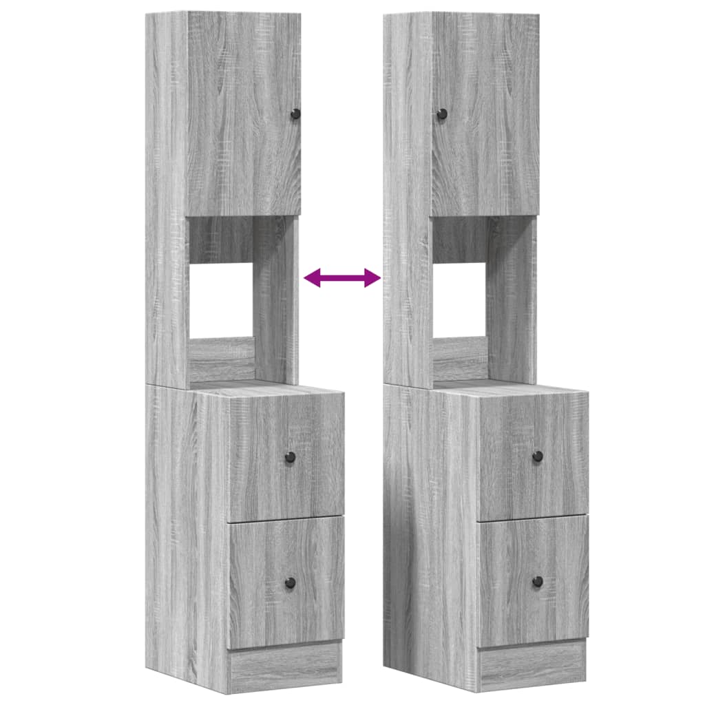 Mobile da Cucina Grigio Sonoma 35x50x180cm in Legno Multistrato | homemem39