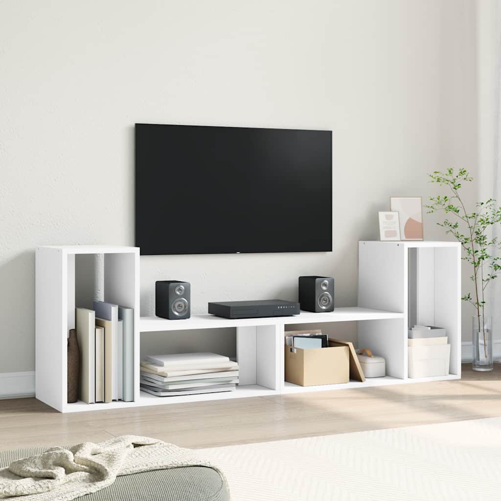 Mobili TV a Parete 2pz Bianchi 75x30x50 cm in Legno Multistrato - homemem39