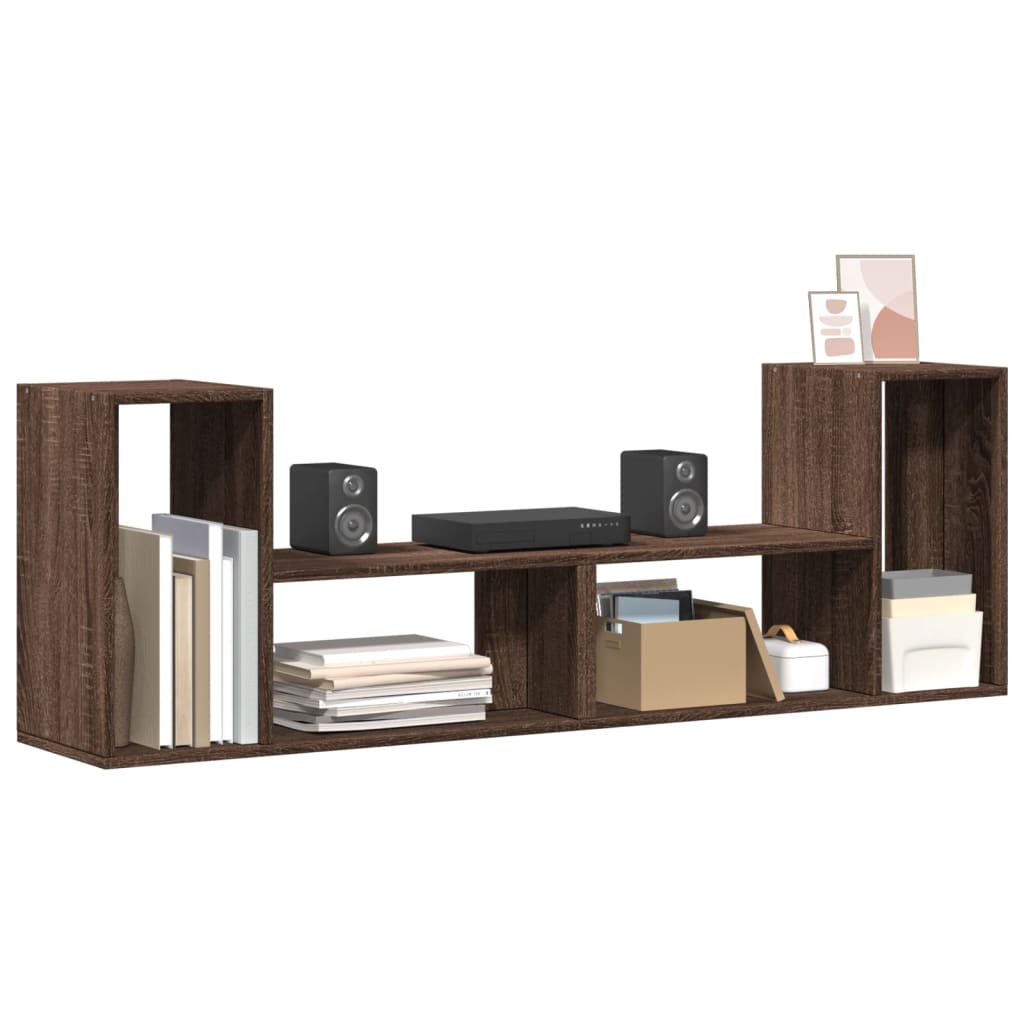 Mobili TV 2 pz Rovere Marrone 75x30x50 cm in Legno Multistrato - homemem39