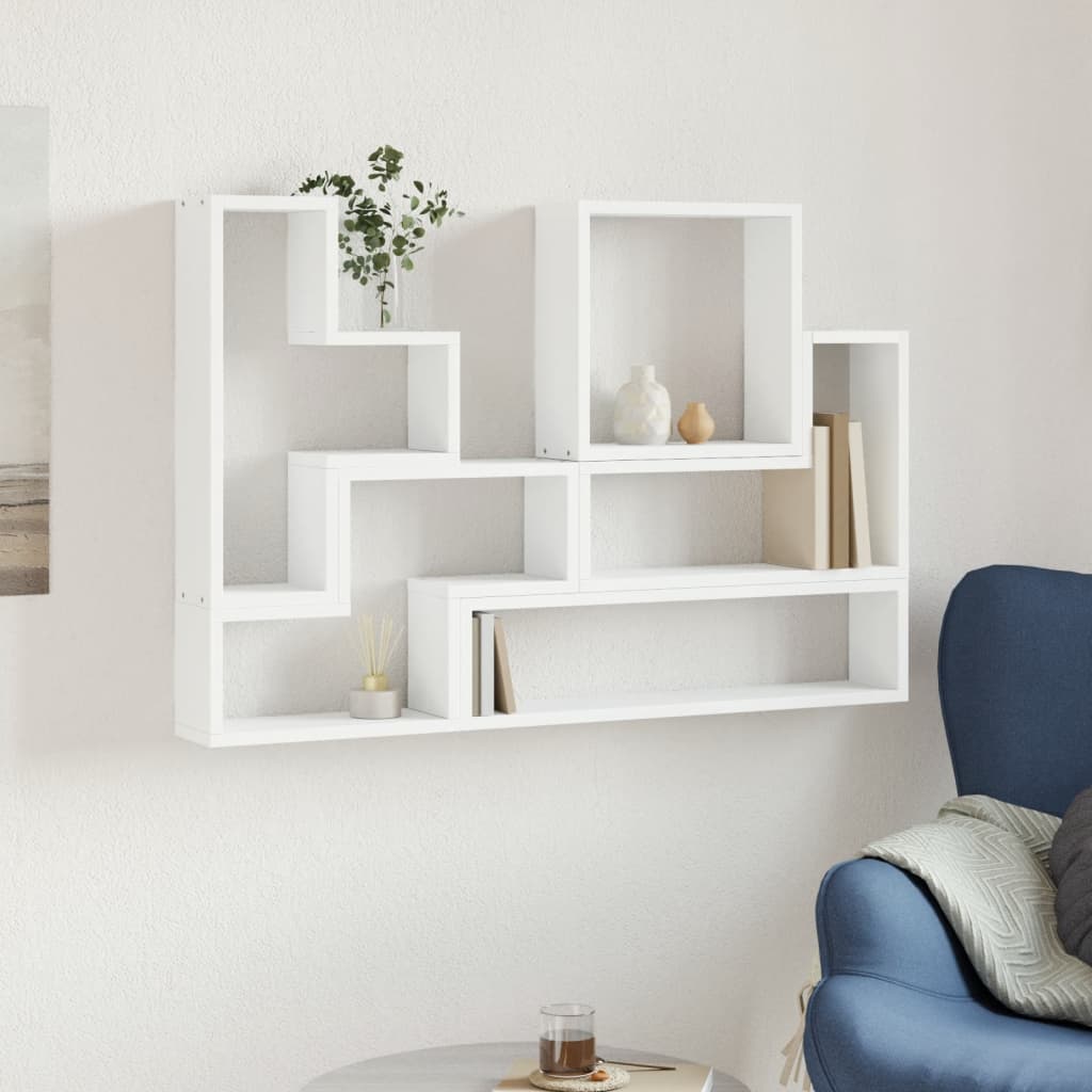 Scaffale a Parete Bianco 90x12x64 cm in Legno Multistrato | homemem39