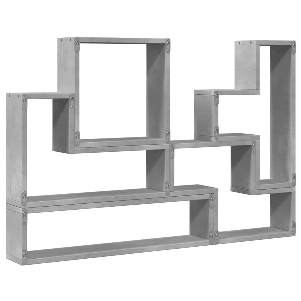 Scaffale a Parete Grigio Cemento 90x12x64 cm Legno Multistrato | homemem39