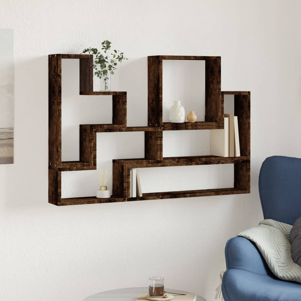 Mensola a Muro Rovere Fumo 96x12x64 cm in Legno Multistrato | homemem39