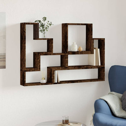 Mensola a Muro Rovere Fumo 96x12x64 cm in Legno Multistrato | homemem39