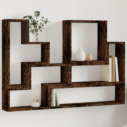 Mensola a Muro Rovere Fumo 96x12x64 cm in Legno Multistrato | homemem39