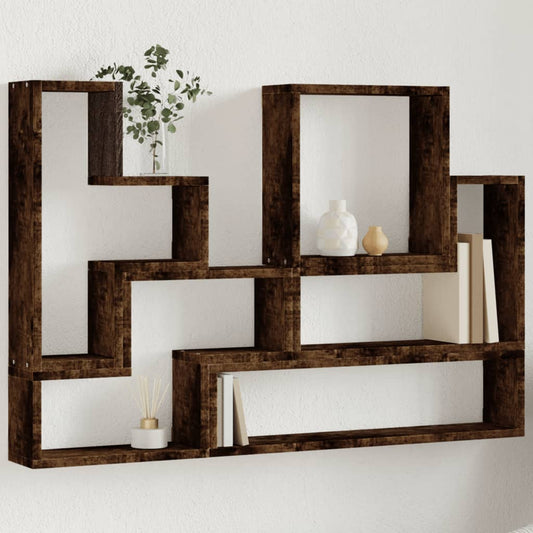 Mensola a Muro Rovere Fumo 96x12x64 cm in Legno Multistrato | homemem39