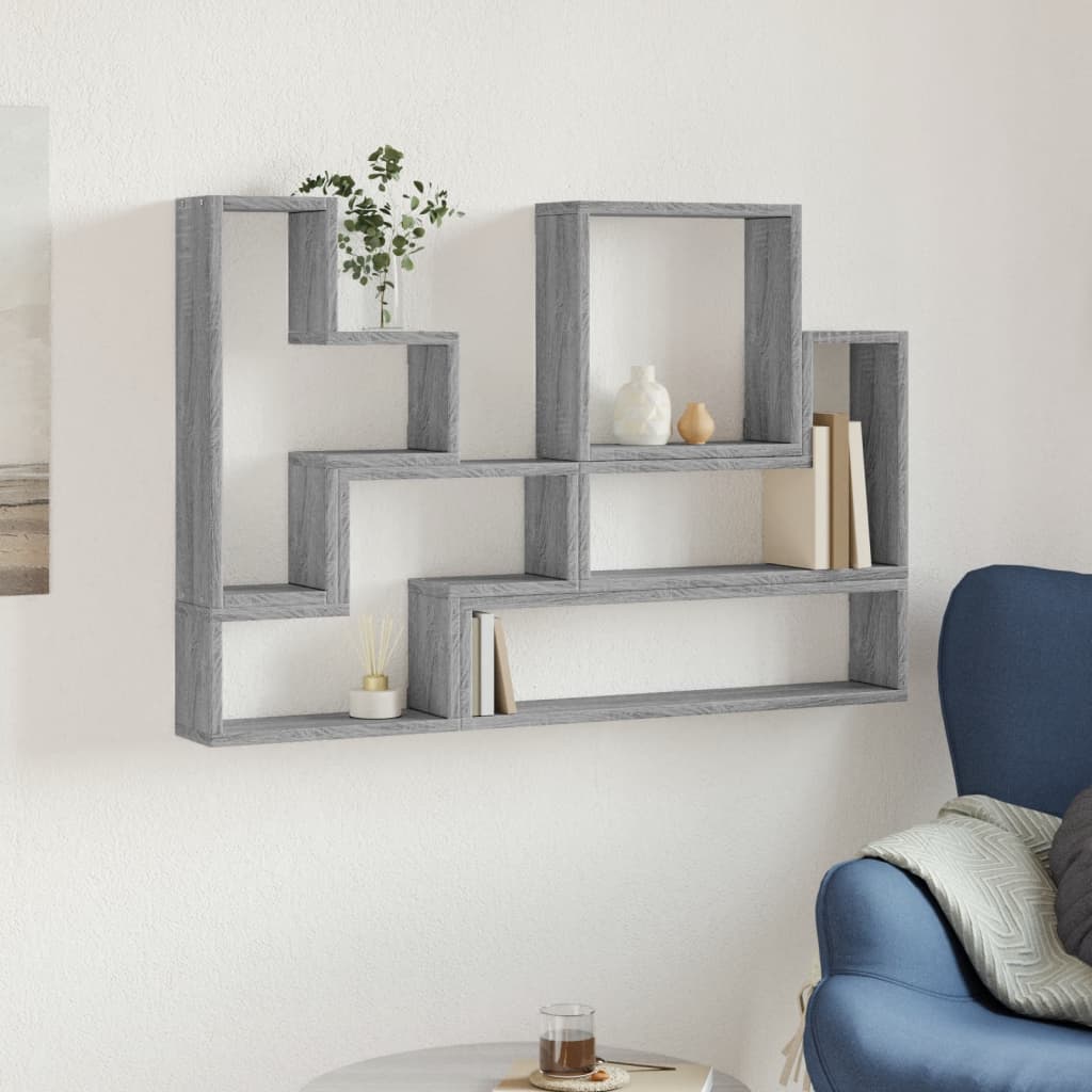 Mensola a Muro Grigio Sonoma 96x12x64 cm in Legno Multistrato | homemem39
