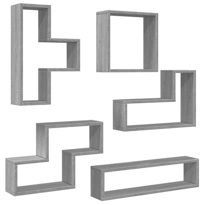Mensola a Muro Grigio Sonoma 96x12x64 cm in Legno Multistrato | homemem39