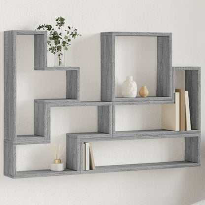 Mensola a Muro Grigio Sonoma 96x12x64 cm in Legno Multistrato | homemem39