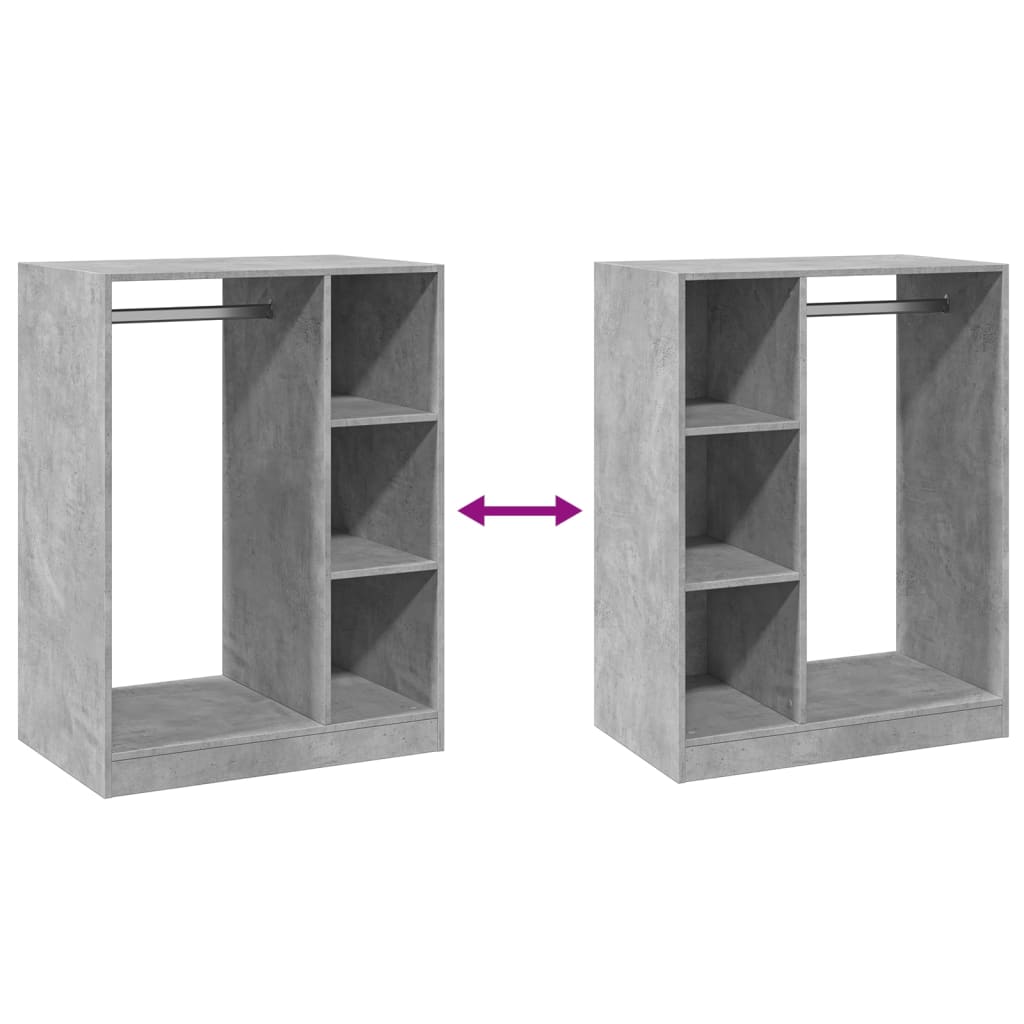 Armadio Grigio Cemento 77x48x102 cm in Legno Multistrato | homemem39