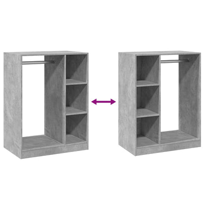 Armadio Grigio Cemento 77x48x102 cm in Legno Multistrato | homemem39