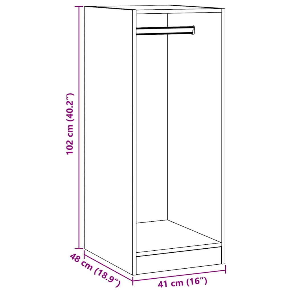 Armadio Grigio Sonoma 48x41x102 cm in Legno Multistrato | homemem39