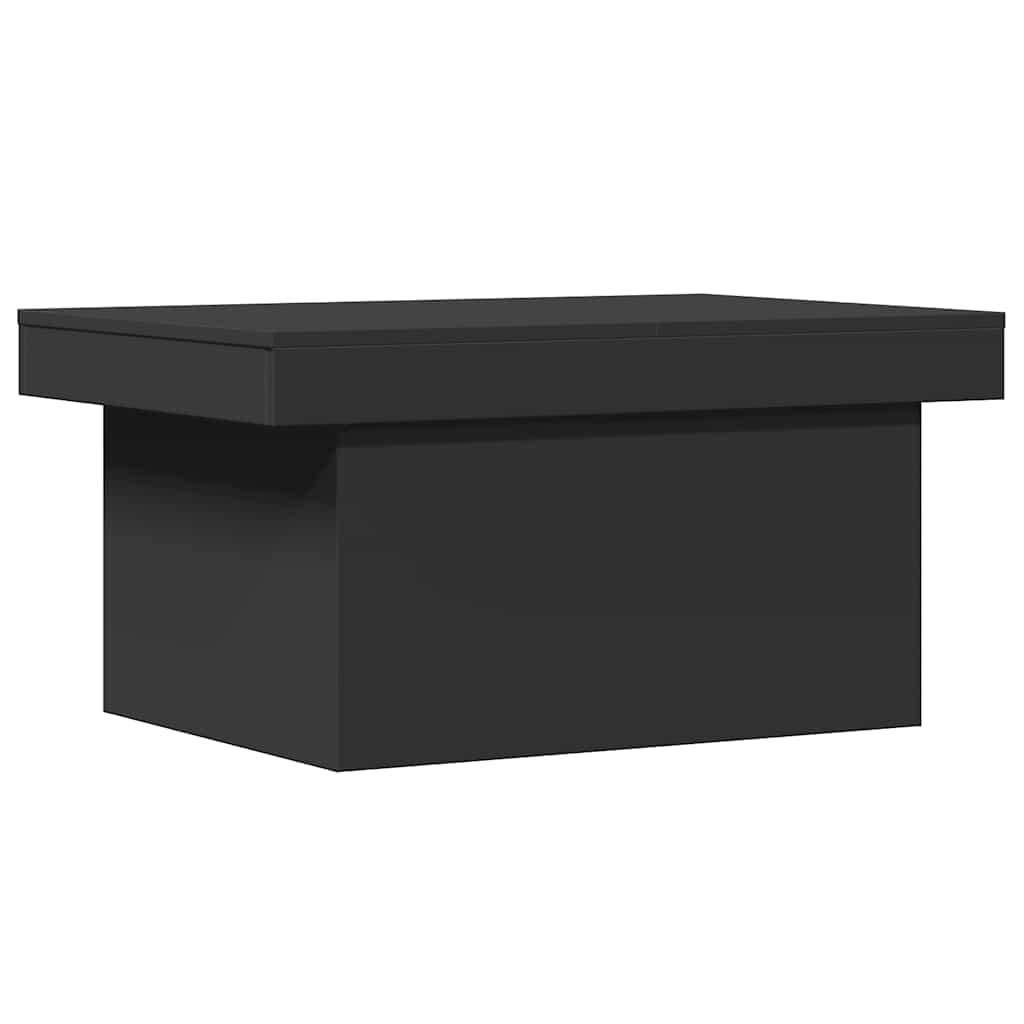 Tavolino da Salotto Nero 80x55x40 cm in Legno Multistrato