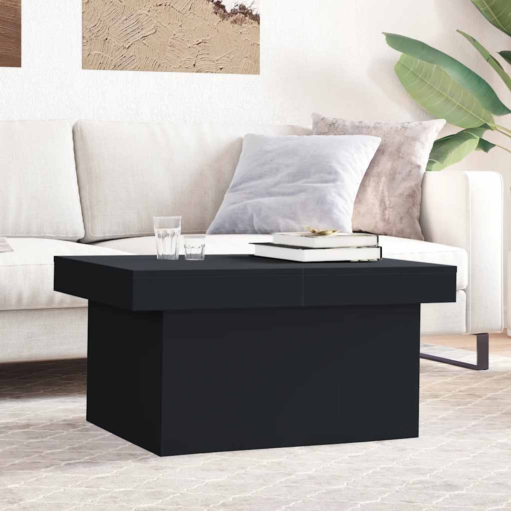 Tavolino da Salotto Nero 80x55x40 cm in Legno Multistrato | homemem39