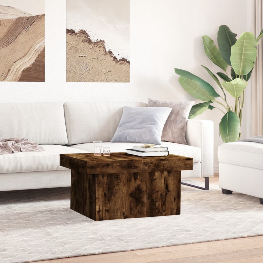Tavolino da Salotto Rovere Fumo 80x55x40 cm Legno Multistrato | homemem39