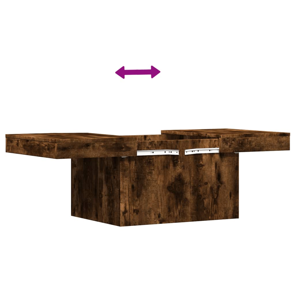 Tavolino da Salotto Rovere Fumo 80x55x40 cm Legno Multistrato | homemem39
