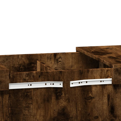 Tavolino da Salotto Rovere Fumo 80x55x40 cm Legno Multistrato | homemem39