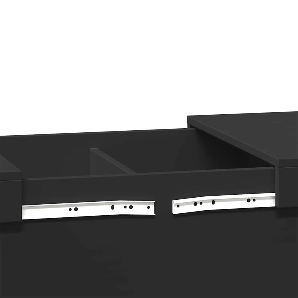 Tavolino da Salotto Nero 100x55x40 cm in Legno Multistrato