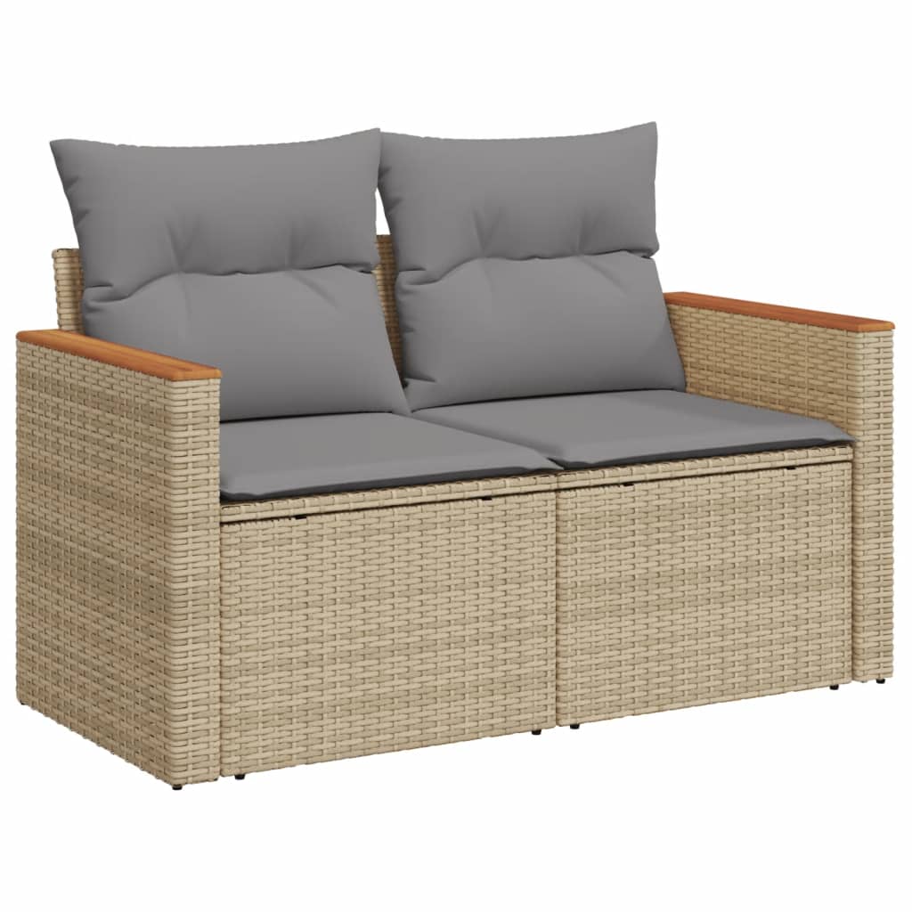 Set Divano da Giardino 8 pz con Cuscini Beige Misto Polyrattan - homemem39