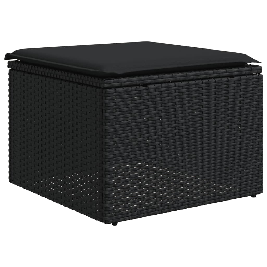 Set Divani da Giardino con Cuscini 7pz Nero Polyrattan | homemem39