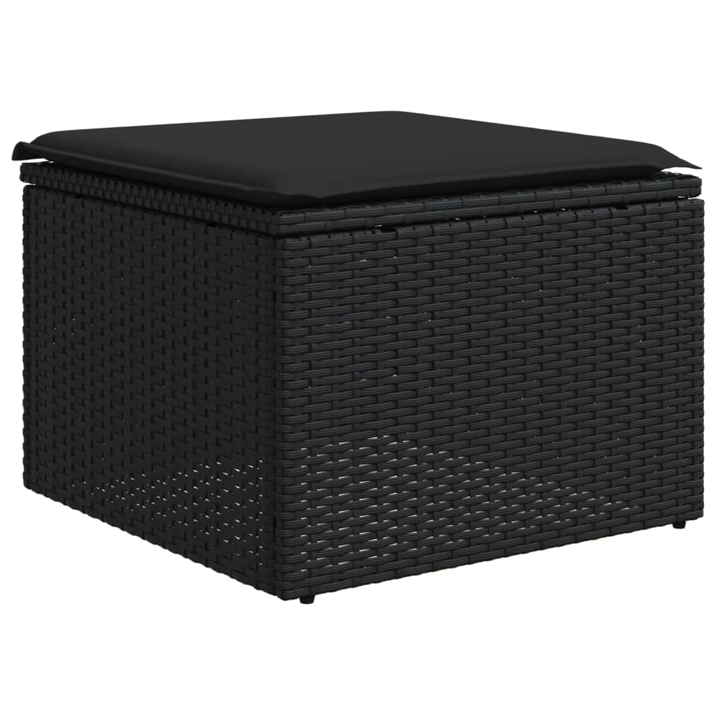 Set Divani da Giardino 10pz con Cuscini in Polyrattan Nero | homemem39