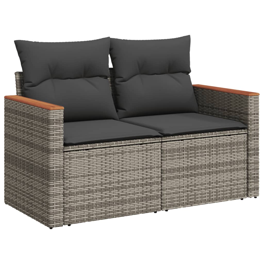 Set Divani da Giardino 12 pz con Cuscini Grigio in Polyrattan - homemem39