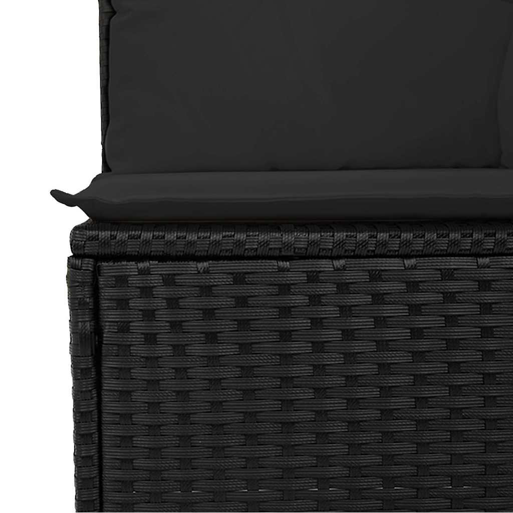 Set Divani da Giardino 13pz con Cuscini Nero in Polyrattan | homemem39